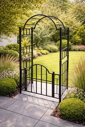 Metal garden arch and - garden,