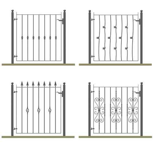 Metal gates with posts iron - gates,