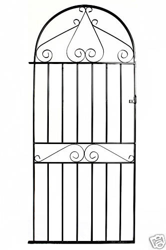 Metal arched garden side - side, gate